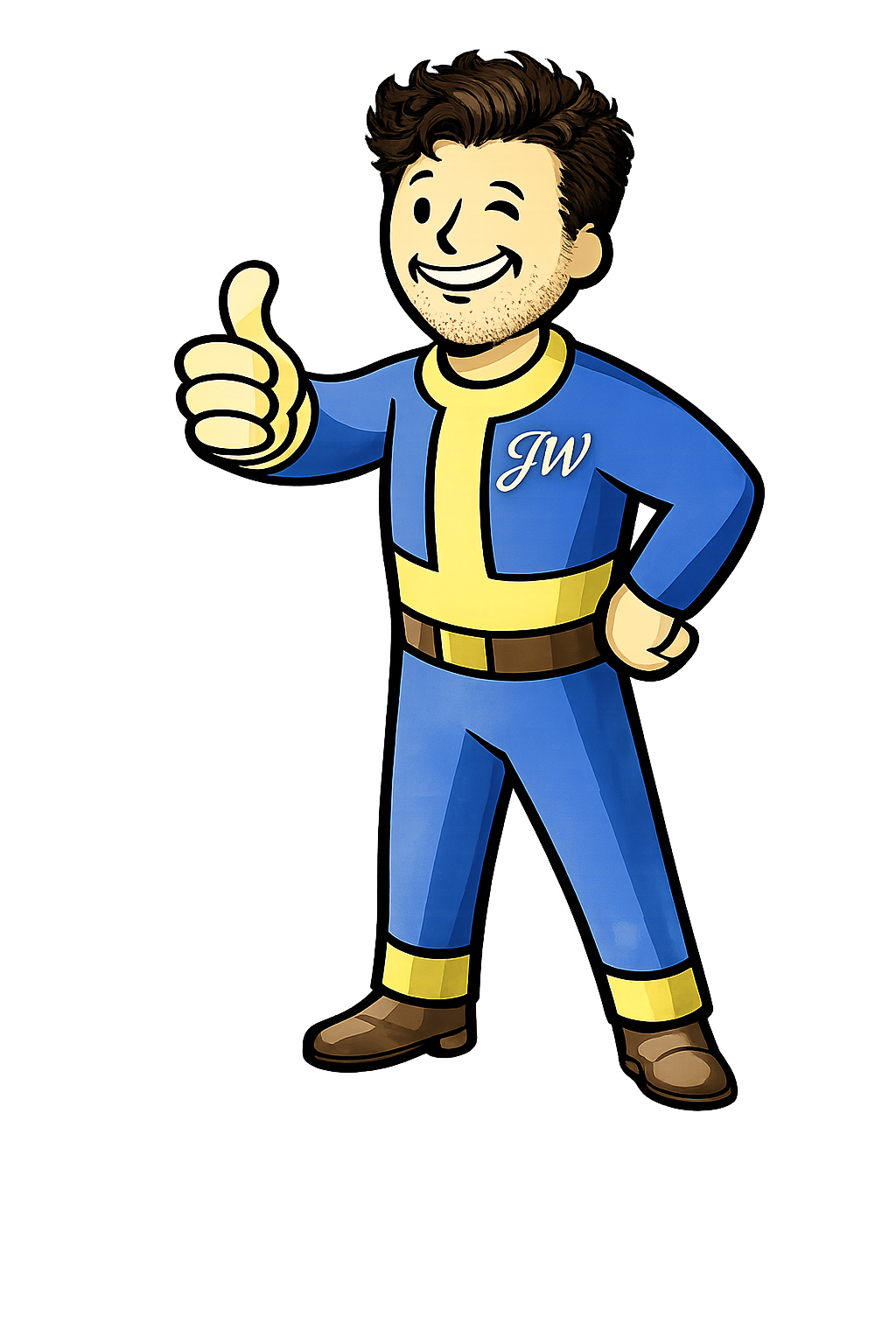 Joshua as a Fallout Vault Boy
